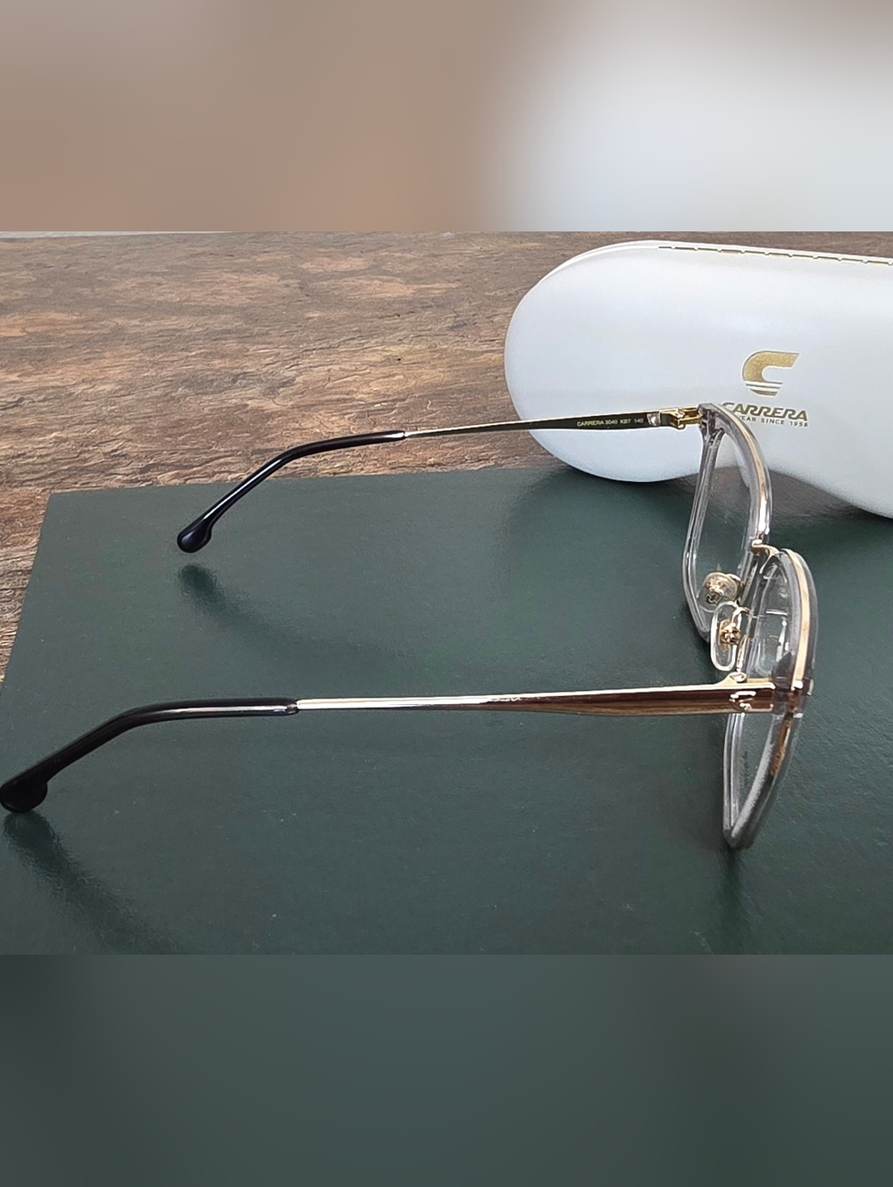 Carrera Clear & Gold Square Eyeglasses New - Picture 3 of 5